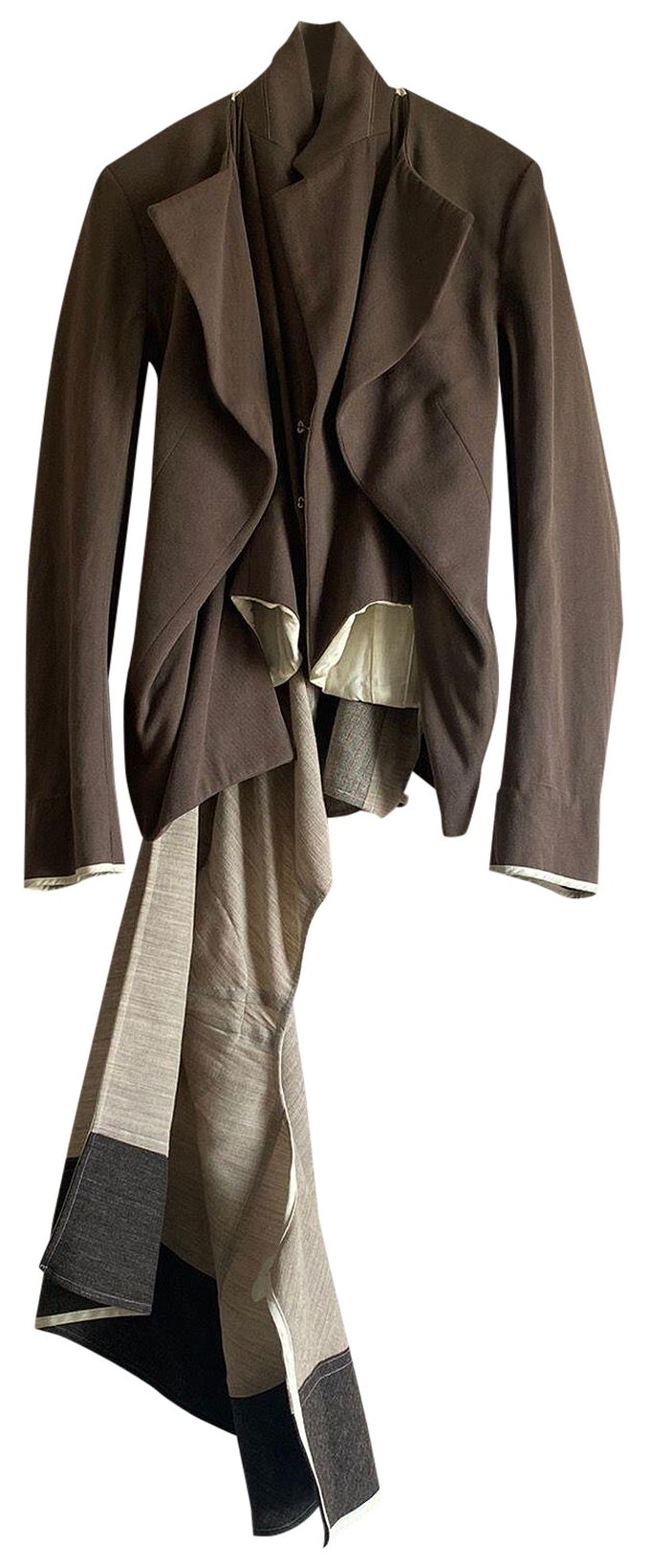 Vintage Comme des Garcons Deconstructed Jacket BeigeMulticolor