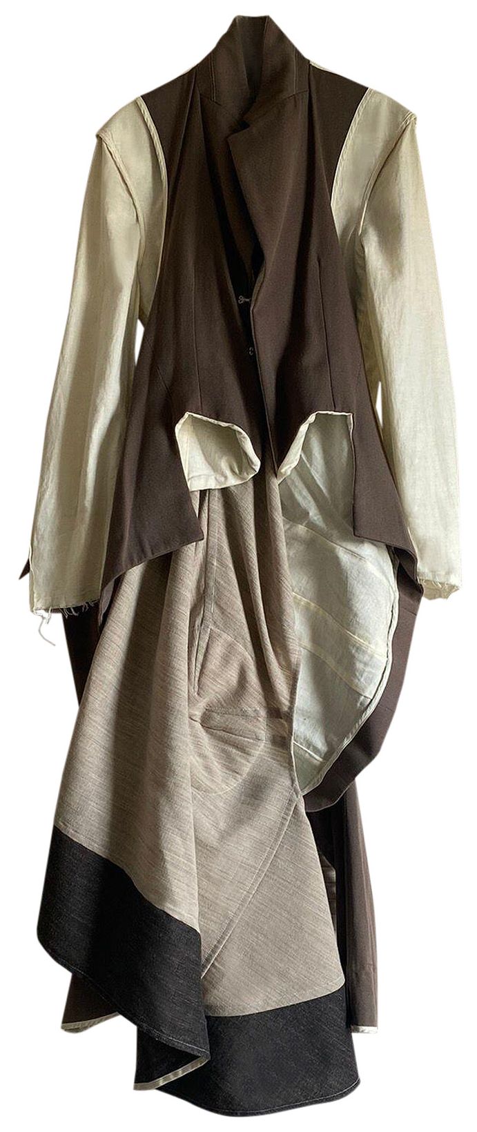 Vintage Comme des Garcons Deconstructed Jacket BeigeMulticolor