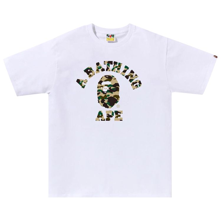 BAPE 1st Camo College Tee WhiteYellow