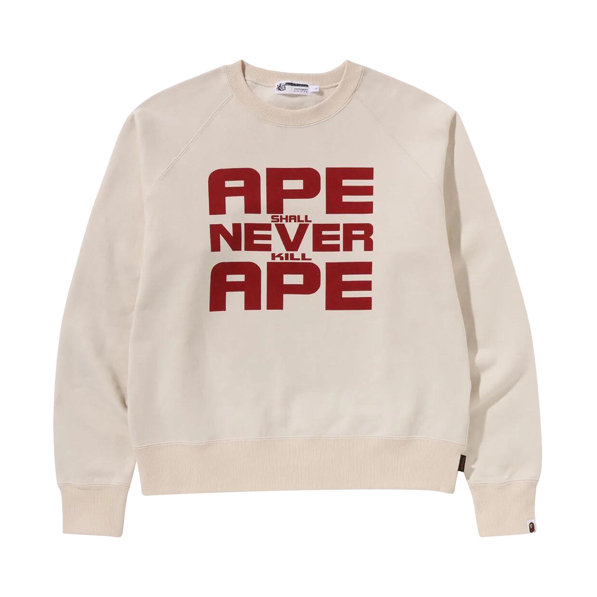 エイプ最初期 Ape SHALL NEVER KILL APE 長袖カットソー Buy BAPE Ape Shall Never Kill Ape Crewneck 'Ivory' - 1K20 113 005