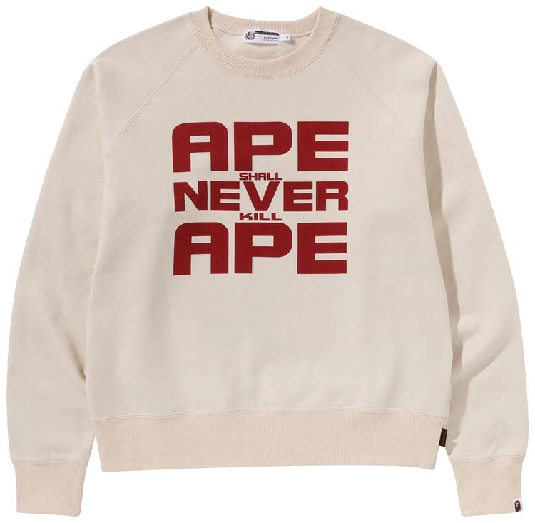 BAPE Ape Shall Never Kill Ape Crewneck Ivory