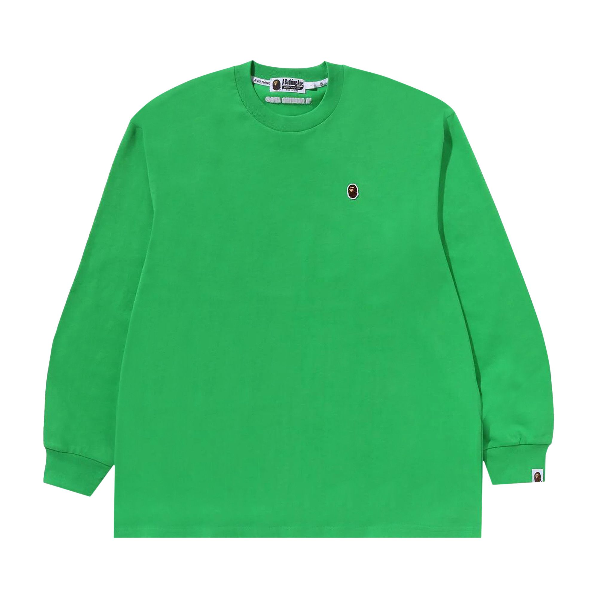 Buy BAPE Ape Head One Point Long-Sleeve Tee 'Green' - 1K30 111 303