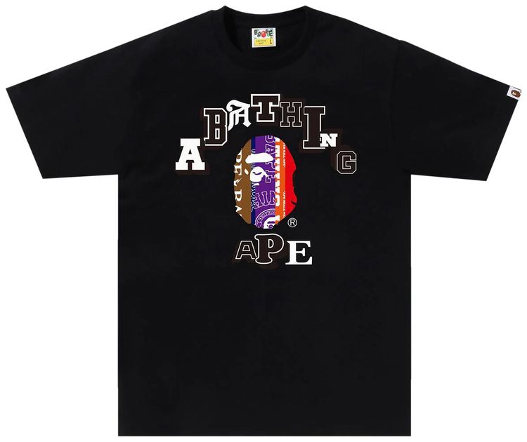 BAPE Fans Scarf College Tee Black