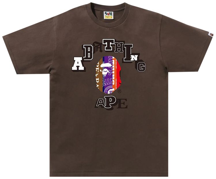 BAPE Fans Scarf College Tee Brown
