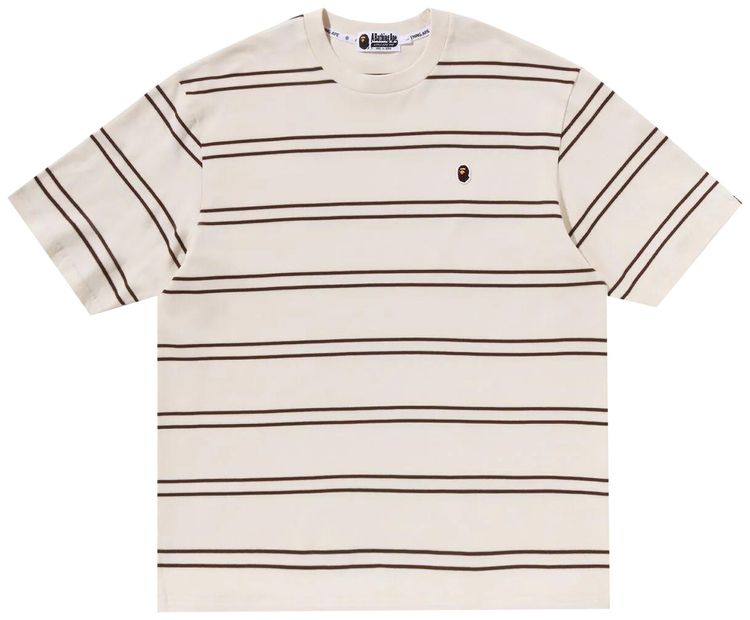 BAPE Ape Head One Point Hoop Relaxed Fit Tee Ivory