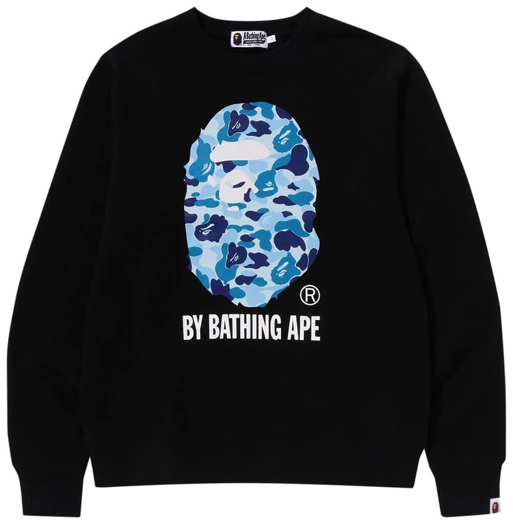 BAPE ABC Camo By Bathing Ape Organic Crewneck Sweatshirt BlackBlue