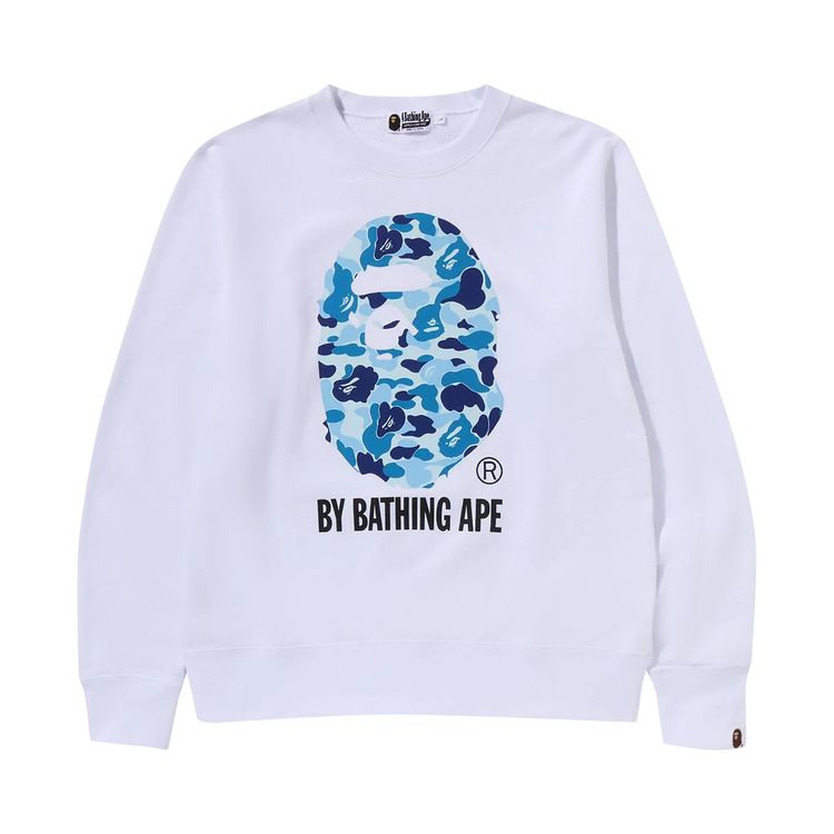 BAPE ABC Camo By Bathing Ape Organic Crewneck Sweatshirt WhiteBlue