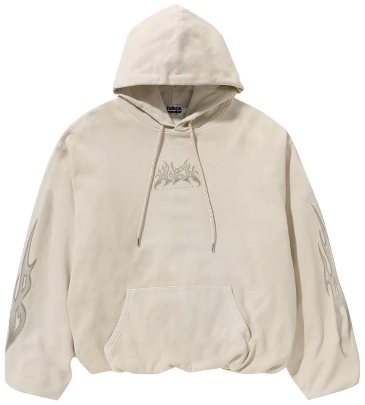 BAPE Flame Garment Dyed Pullover Hoodie Ivory