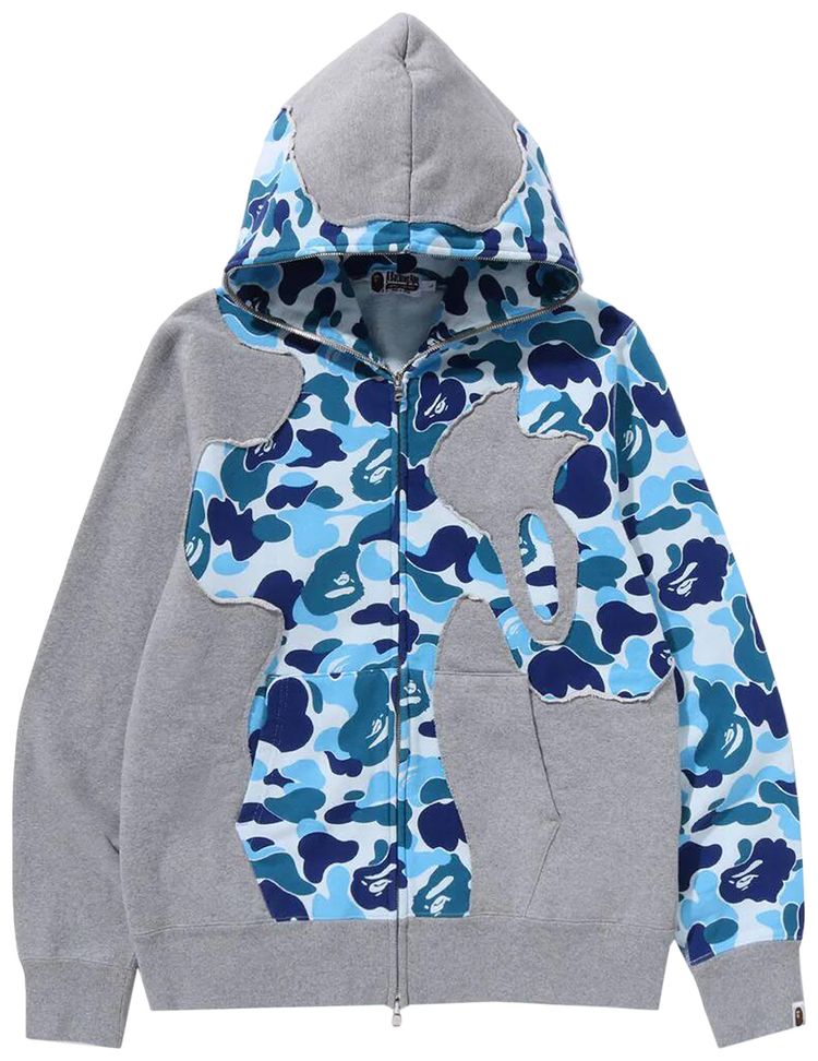 BAPE ABC Camo Patchwork Full Zip Hoodie Blue