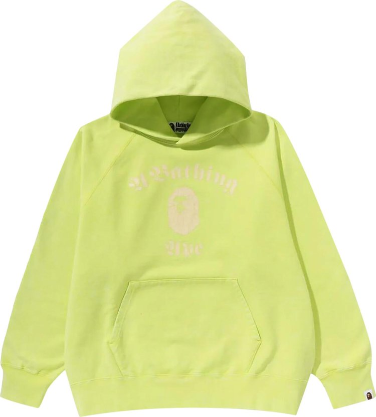 BAPE A Bathing Ape Overdye Pullover Relaxed Fit Hoodie 'Yellow'