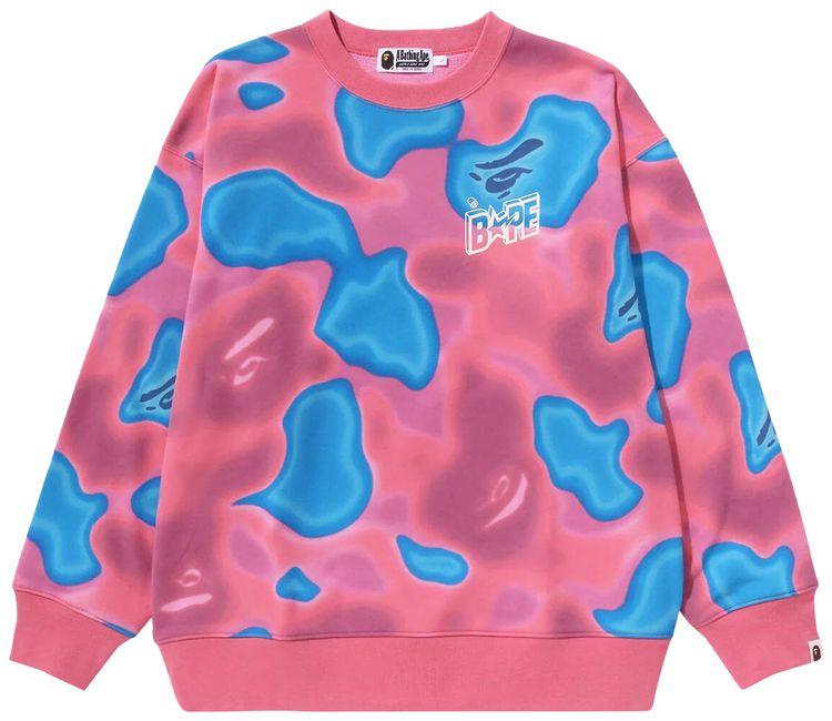 BAPE Liquid Camo Sta Relaxed Fit Crewneck Sweat Pink