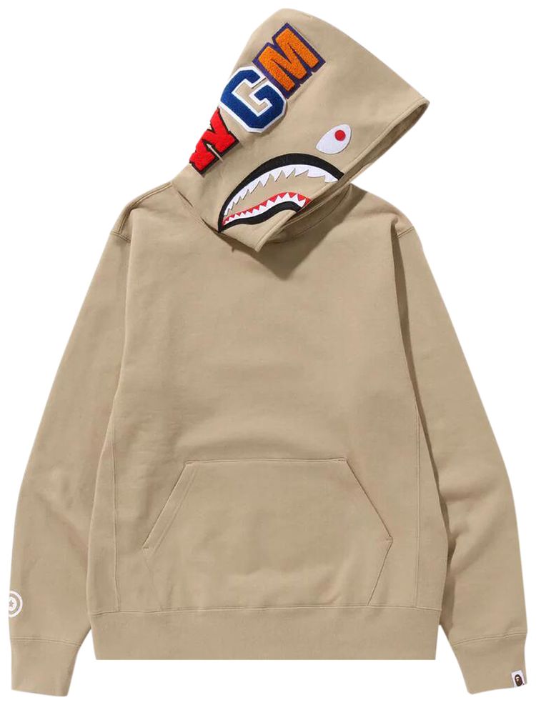 BAPE Shark Pullover Hoodie Beige