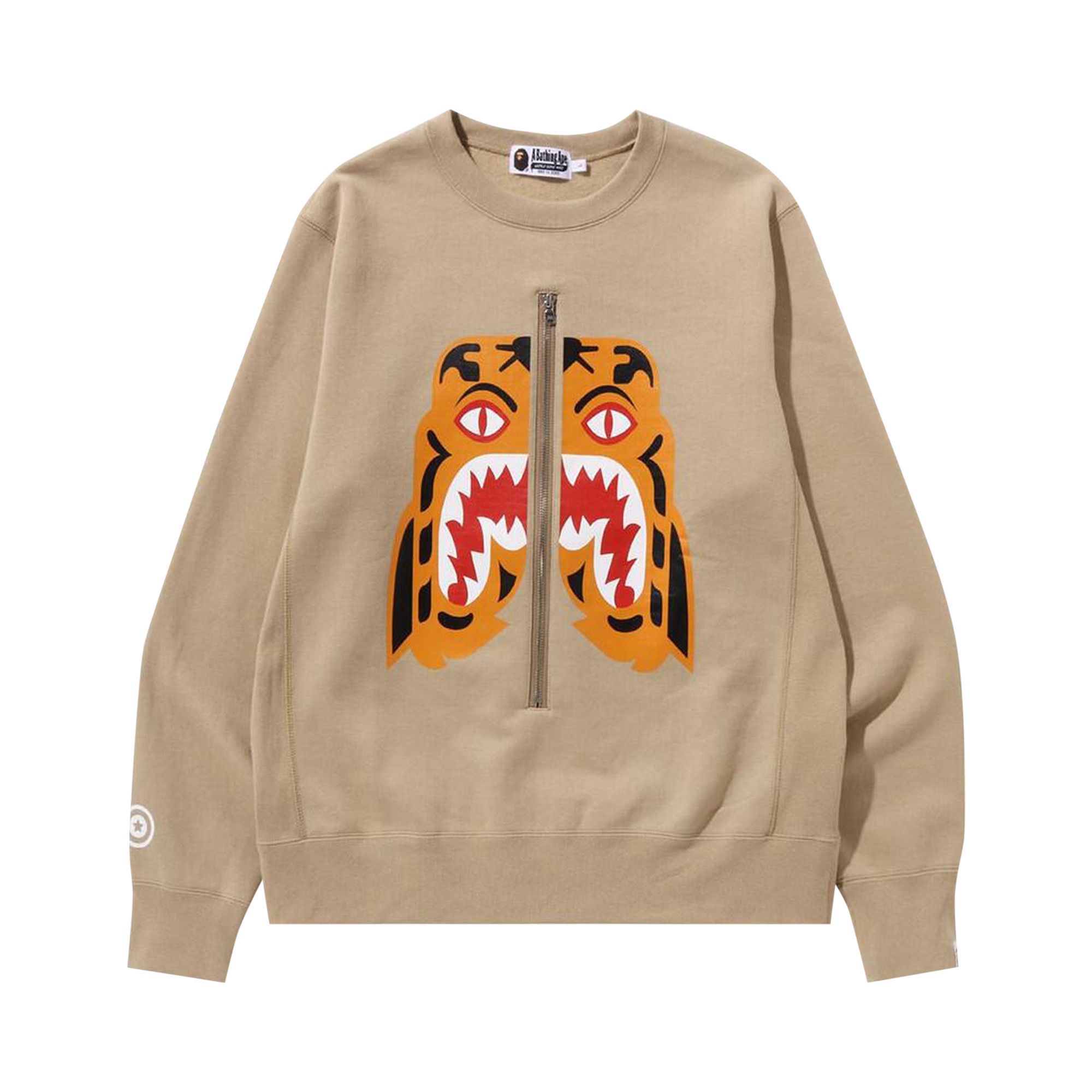 Buy BAPE Tiger Crewneck Beige 1K30 113 006 BEIGE GOAT CA