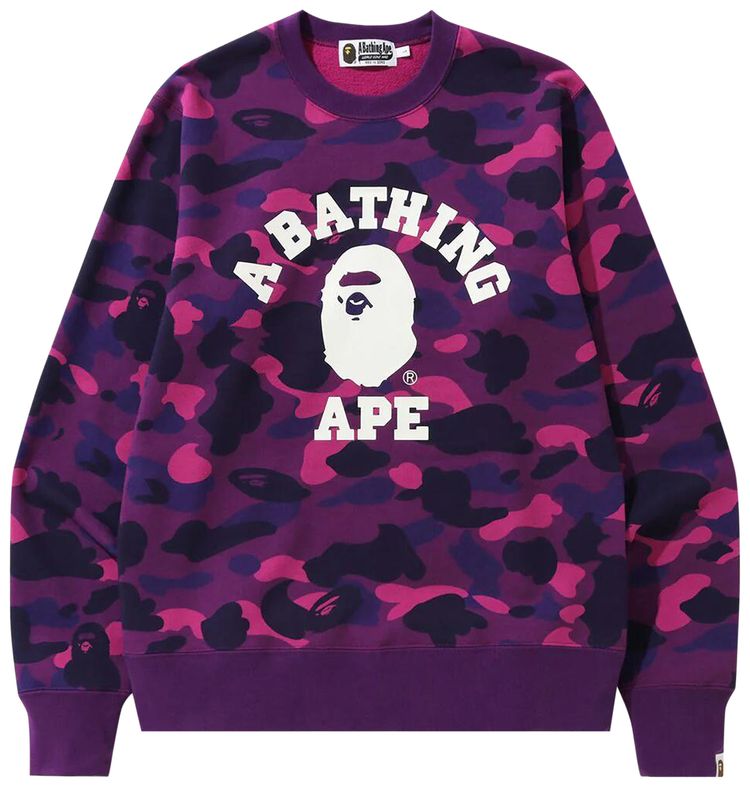 BAPE Color Camo College Crewneck Purple