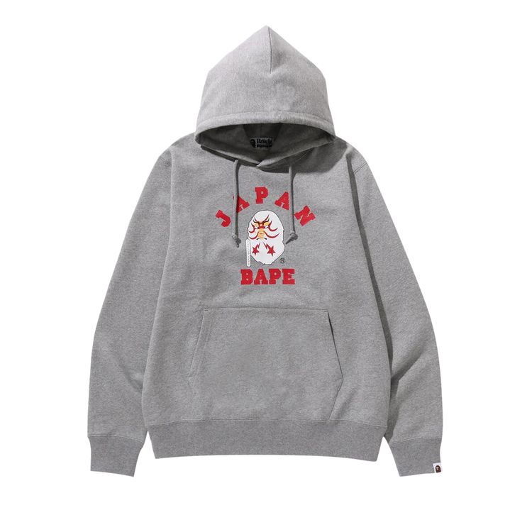 Buy BAPE Japan College Kabuki Pullover Hoodie 'Grey' - 1J72 114 004 ...