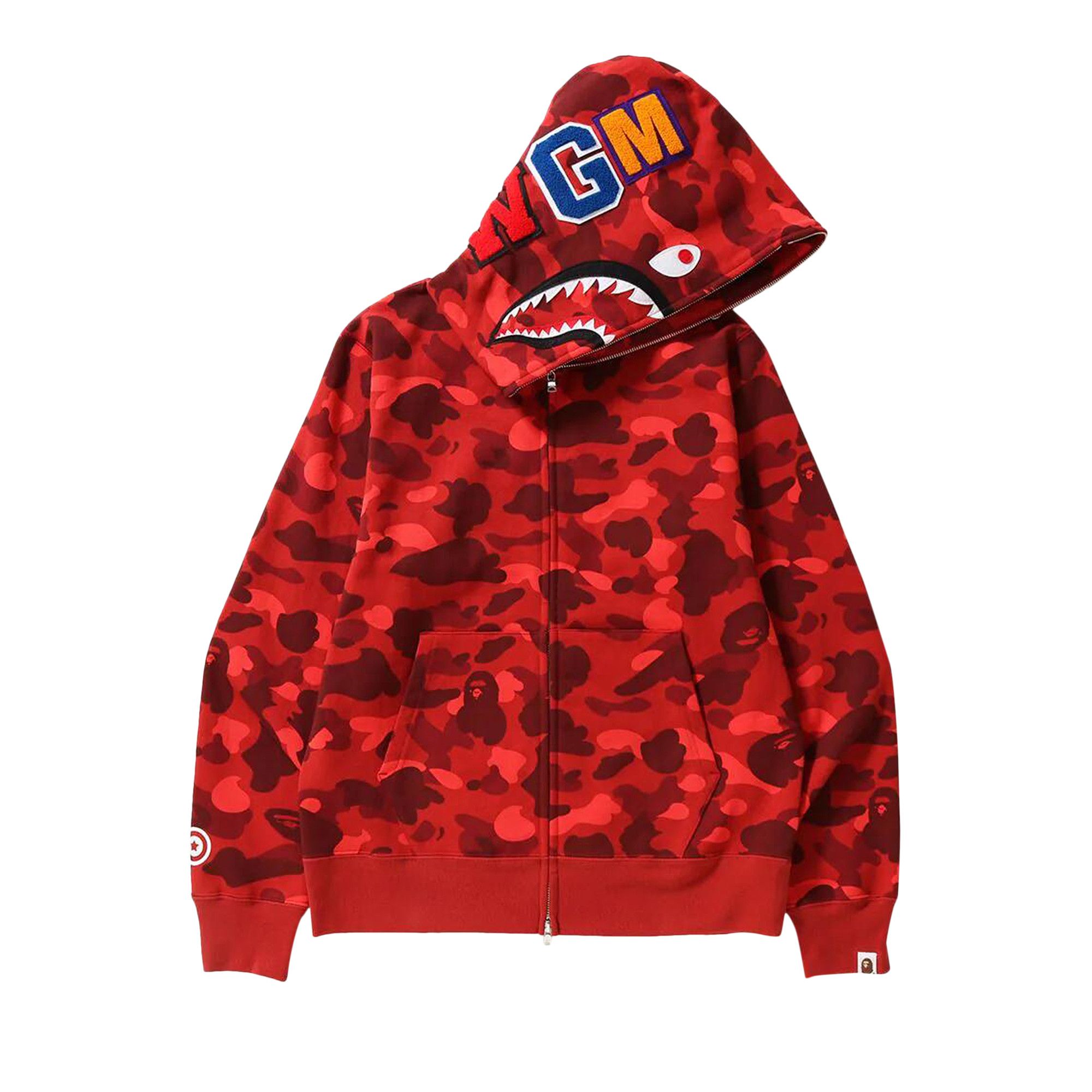 Buy BAPE Color Camo Shark Full Zip Hoodie Red 1J70 115 008 RED GOAT NL