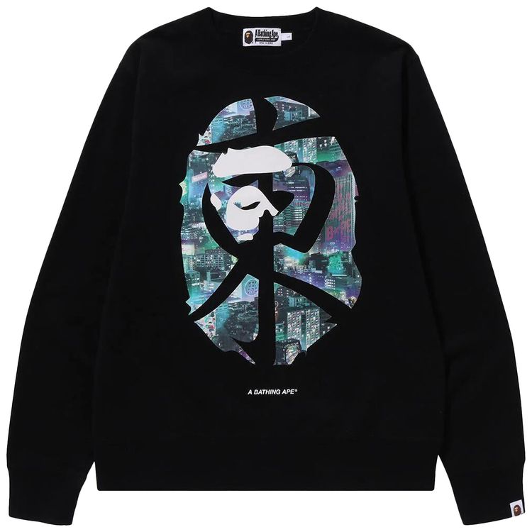 BAPE Neon Tokyo Crewneck Black
