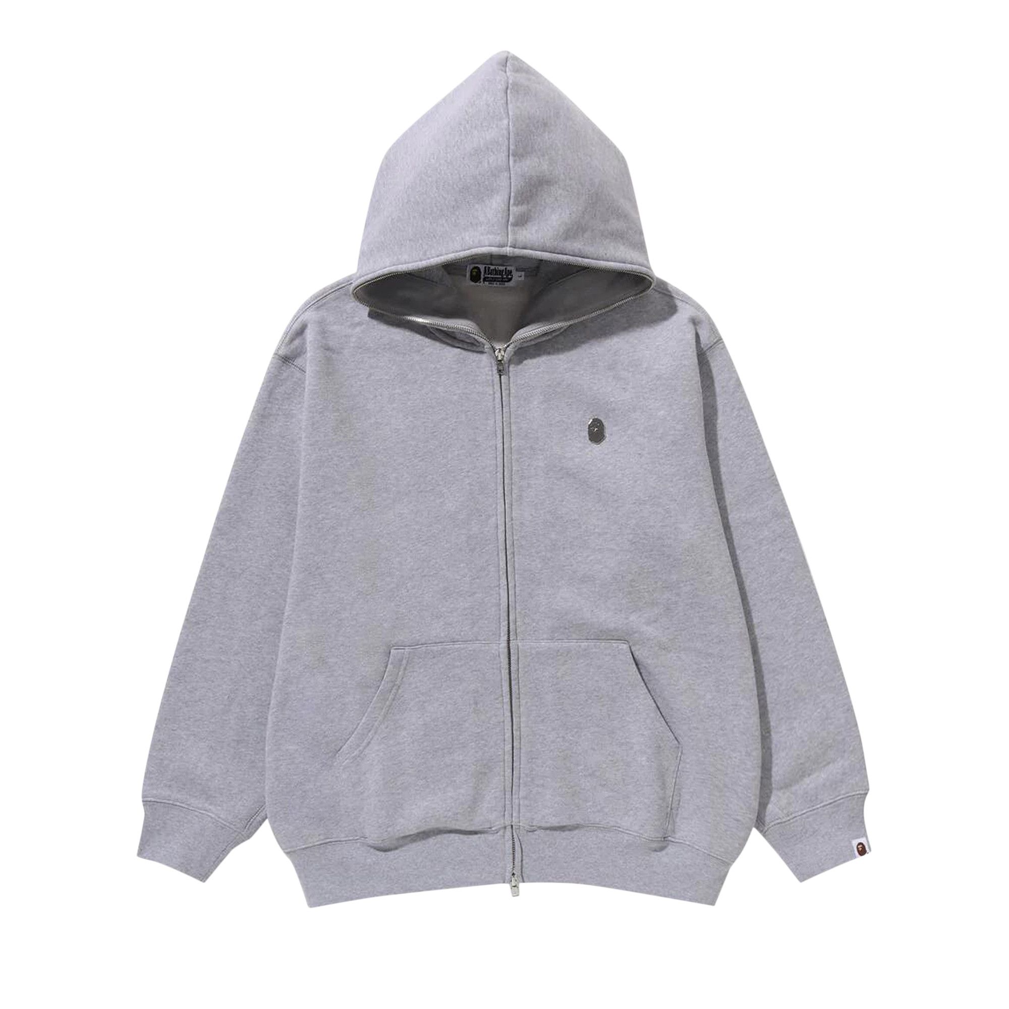 Bape zip hoodie grey deals