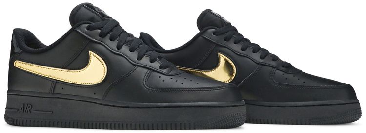 Nike Air Force 1 Low 07 LV8 Removable Swoosh   Black Gold