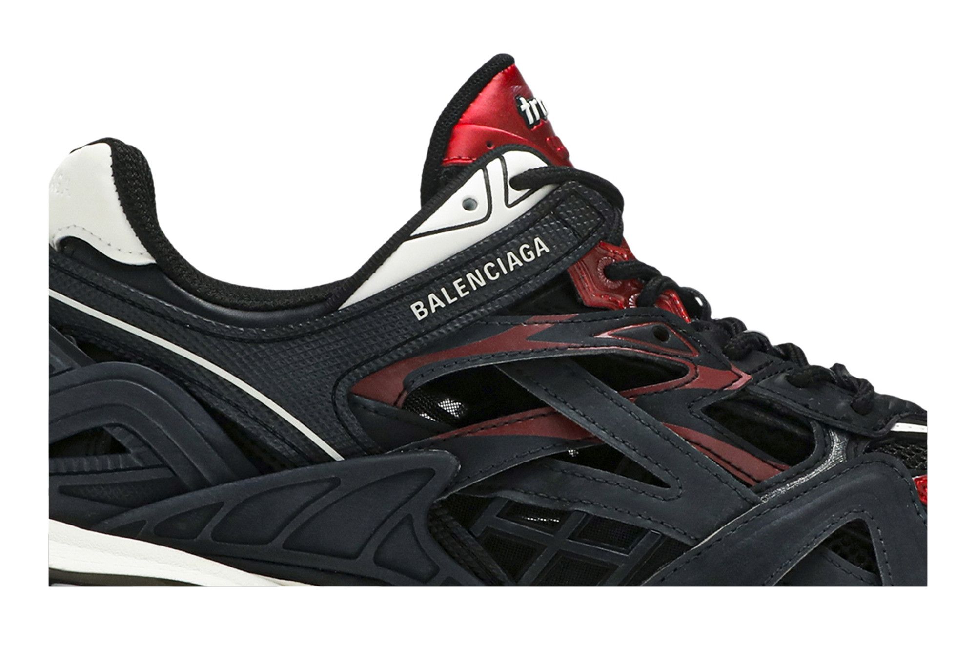 Size 8.0 Balenciaga Track.2 Trainer Black Burgundy