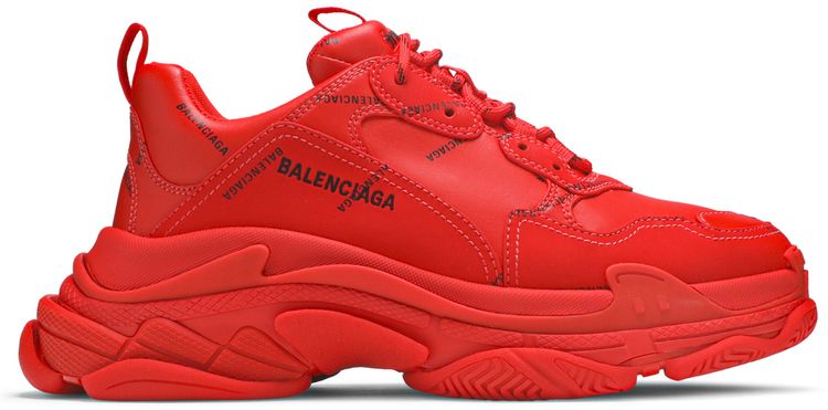 Balenciaga Triple S Sneaker Allover Logo   Red
