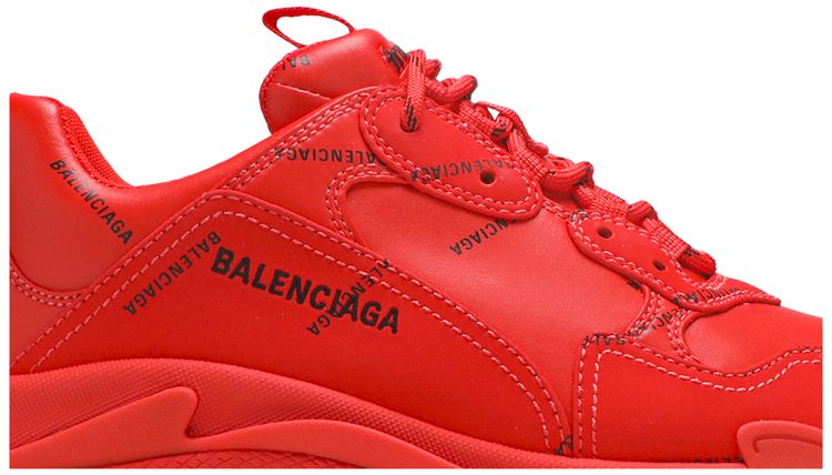 Balenciaga Triple S Sneaker Allover Logo   Red
