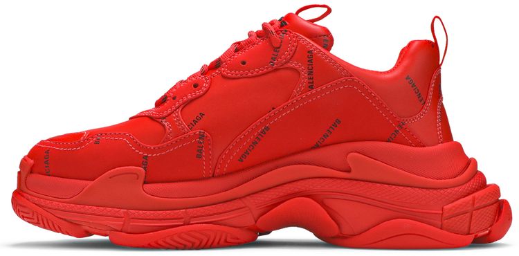 Balenciaga Triple S Sneaker Allover Logo   Red