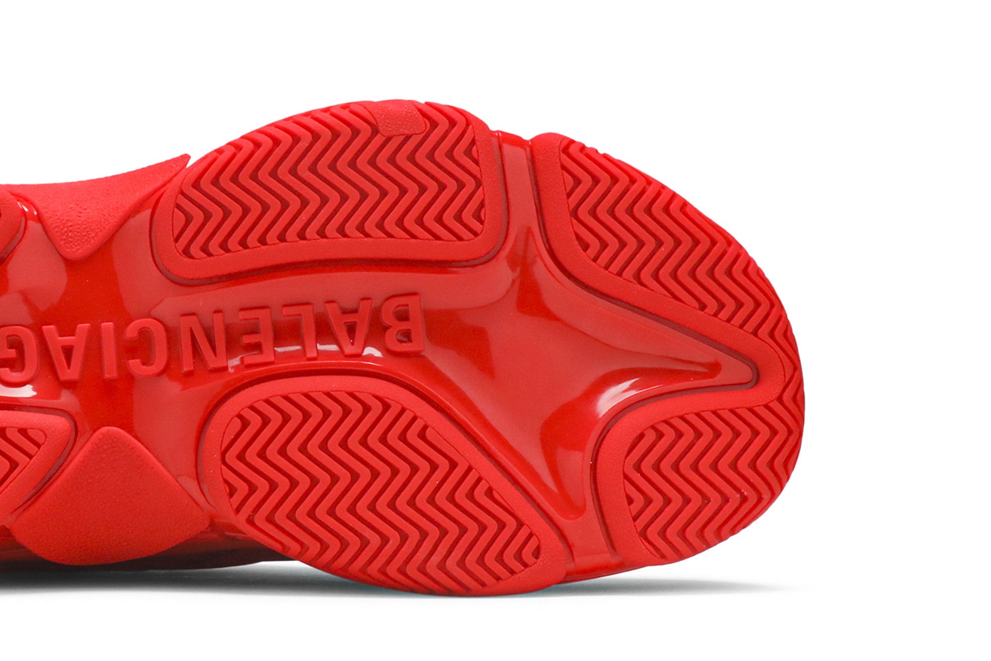 Size 6.0 Balenciaga Triple S Sneaker Allover Logo Red