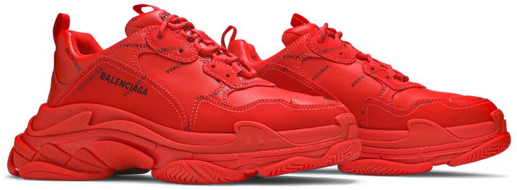 Balenciaga Triple S Sneaker Allover Logo   Red