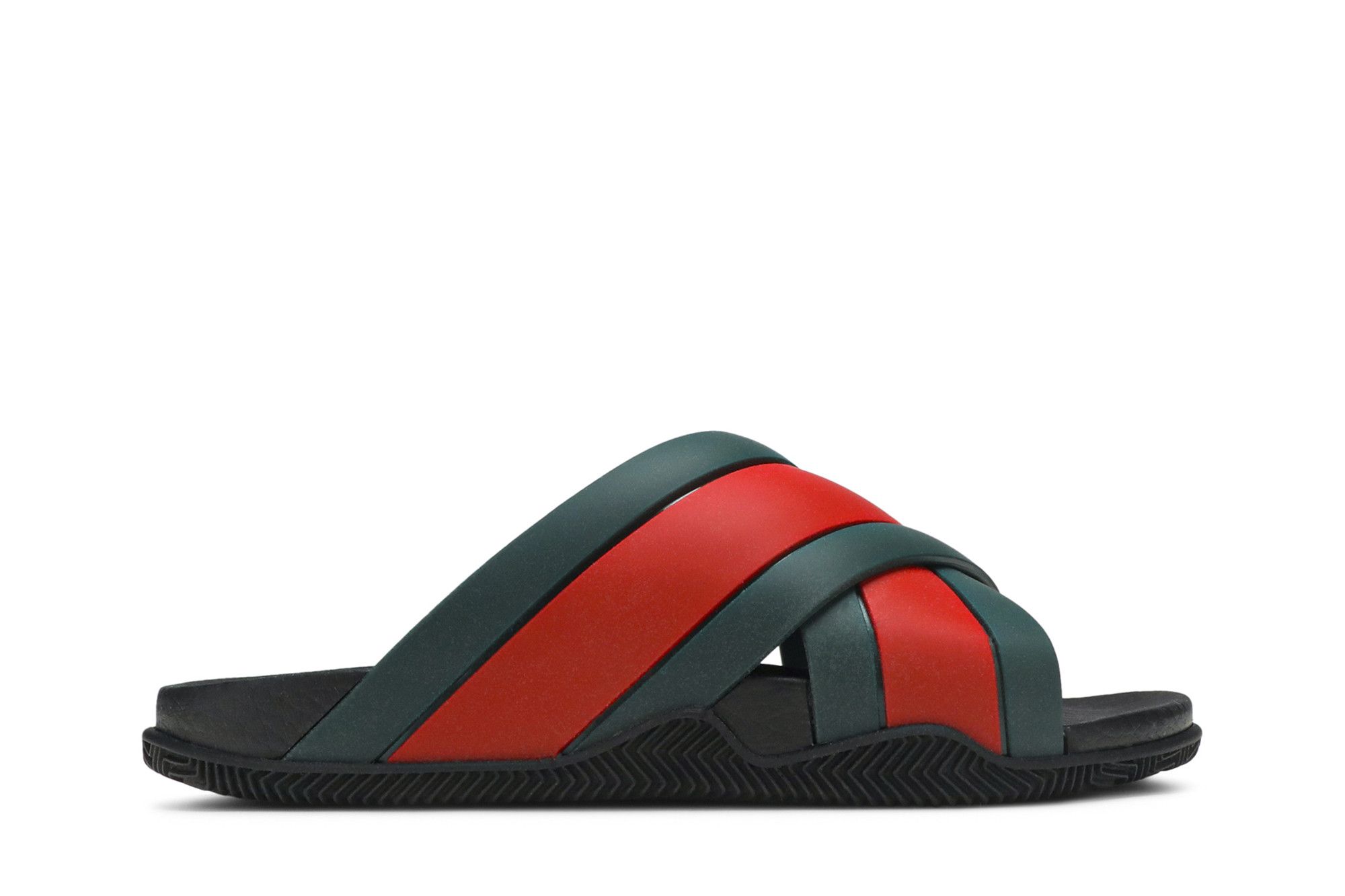 Size 5.5 Gucci Rubber Slide Green Red