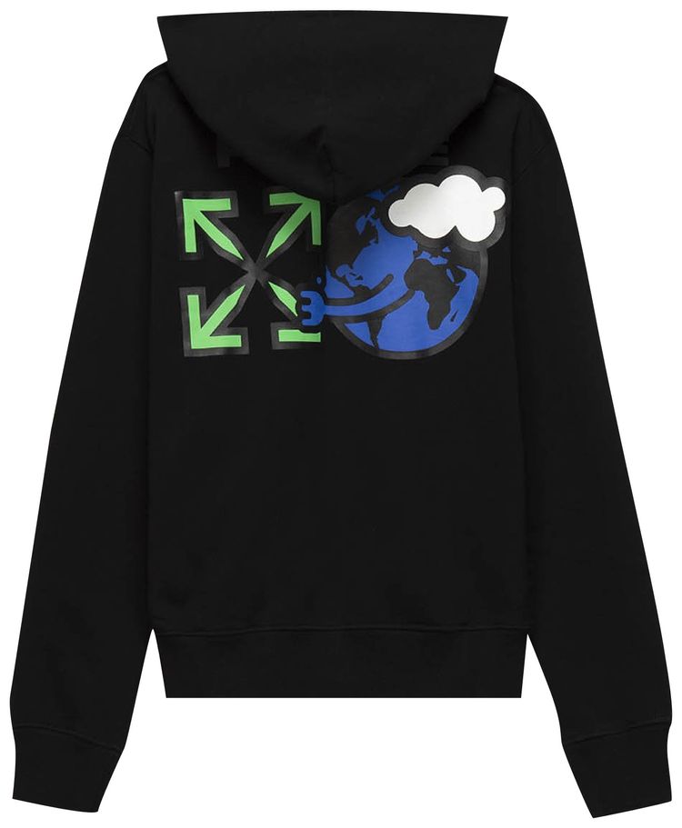 Off White Peace Worldwide Slim Hoodie Black
