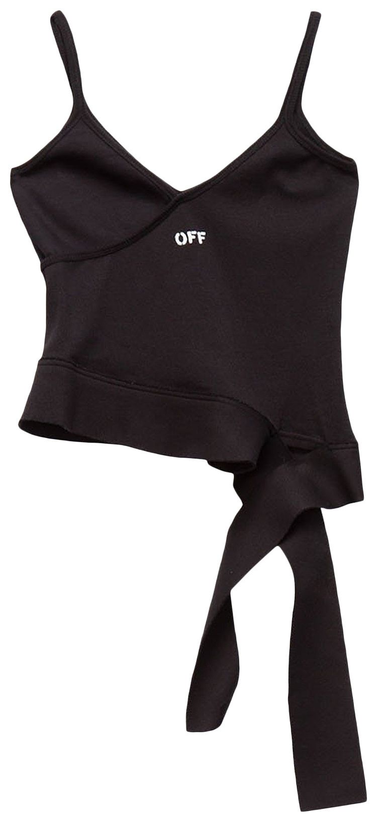 Off White Jersey Volant Top Black