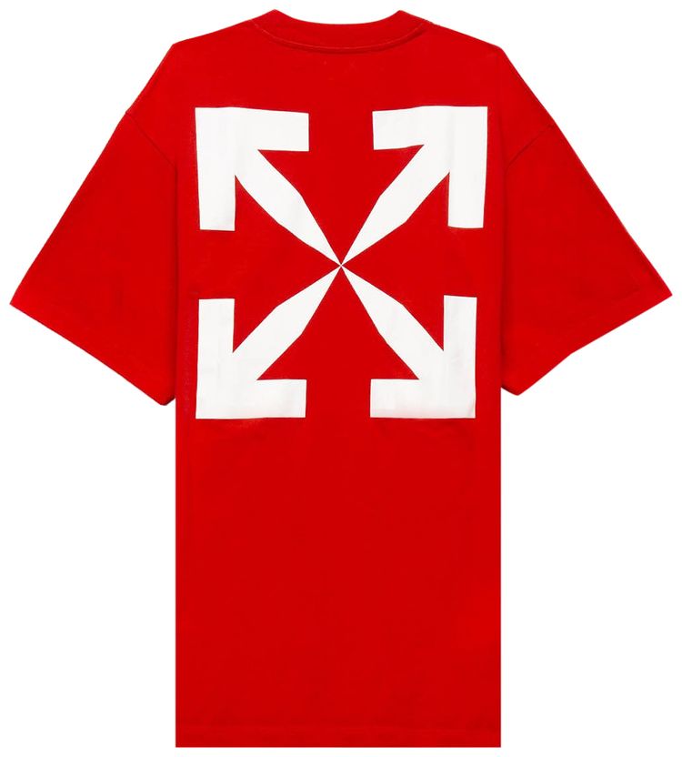 Off White Blue Monalisa Over Tee Fiery Red