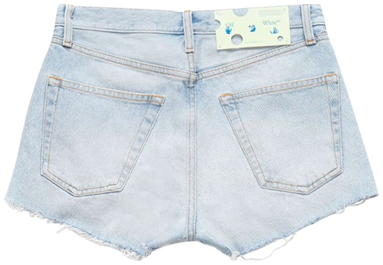 Off White Denim Shorts Light Blue