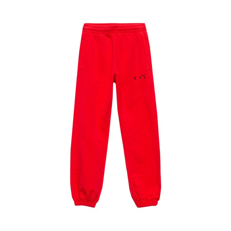 Off White Logo Slim Pant Red