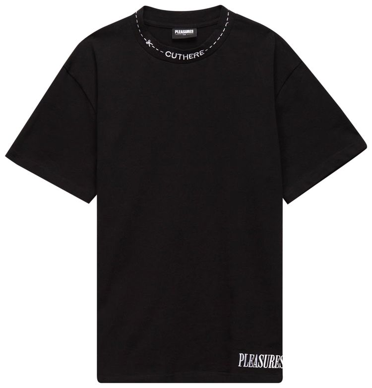 Pleasures Cut Here Heavyweight Short Sleeve T Shirt Black