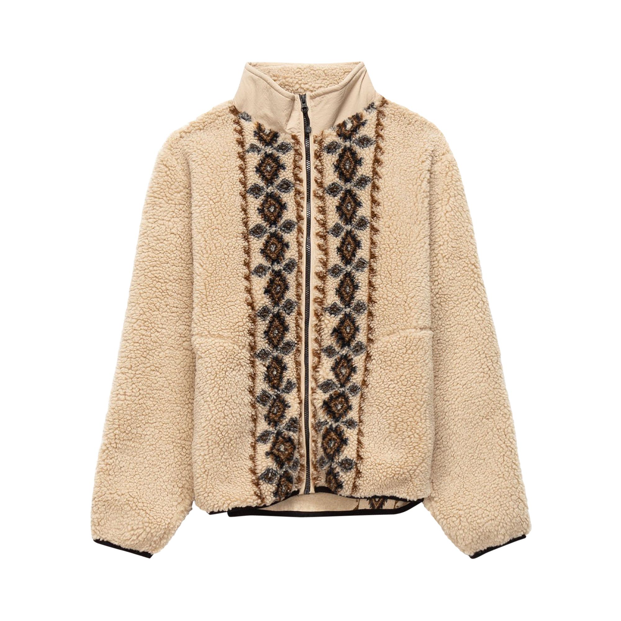 【最安値】 Stussy Buy Lima BEIG 118401 - 'Beige' Jacket Sherpa Jacquard ブルゾン