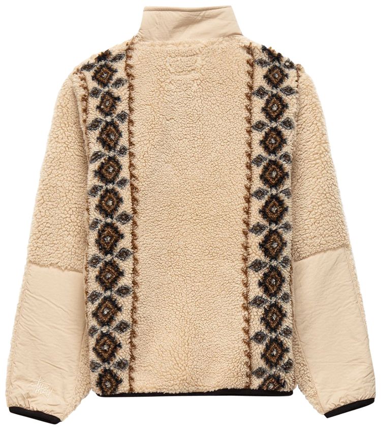 Stussy Lima Jacquard Sherpa Jacket Beige