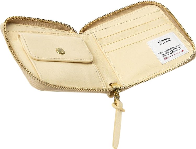 Visvim Leather Bi Fold Wallet Ivory