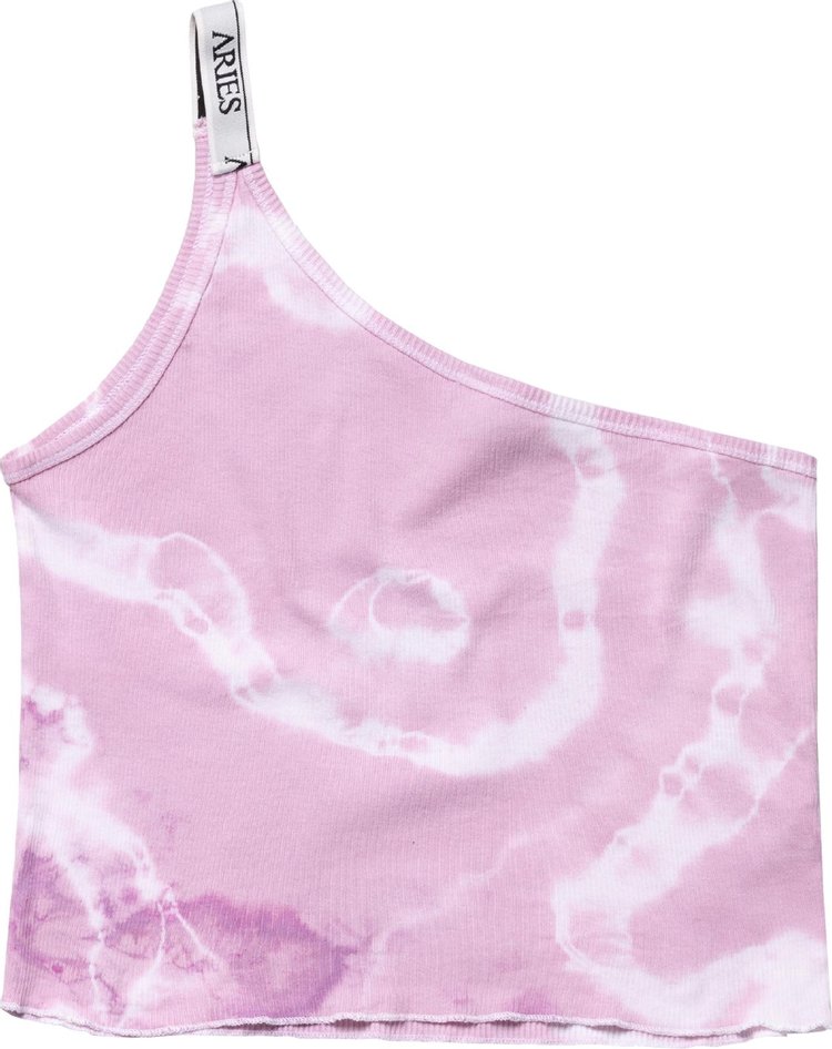 Aries Tie Dye Rib Asymmetric Vest Lilac