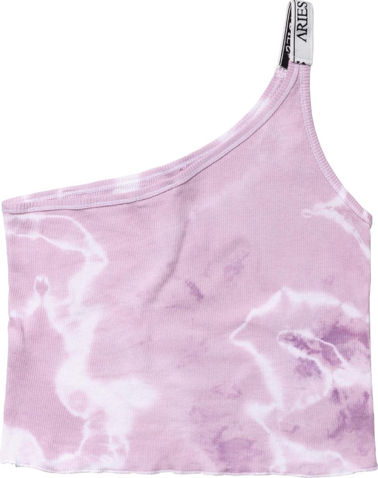 Aries Tie Dye Rib Asymmetric Vest Lilac