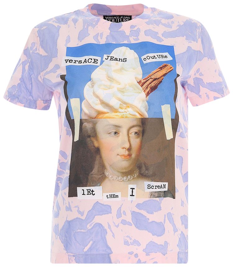 Versace Jeans Couture Hey Reilly Capsule Oversize Fit T Shirt Pink Tie Dye