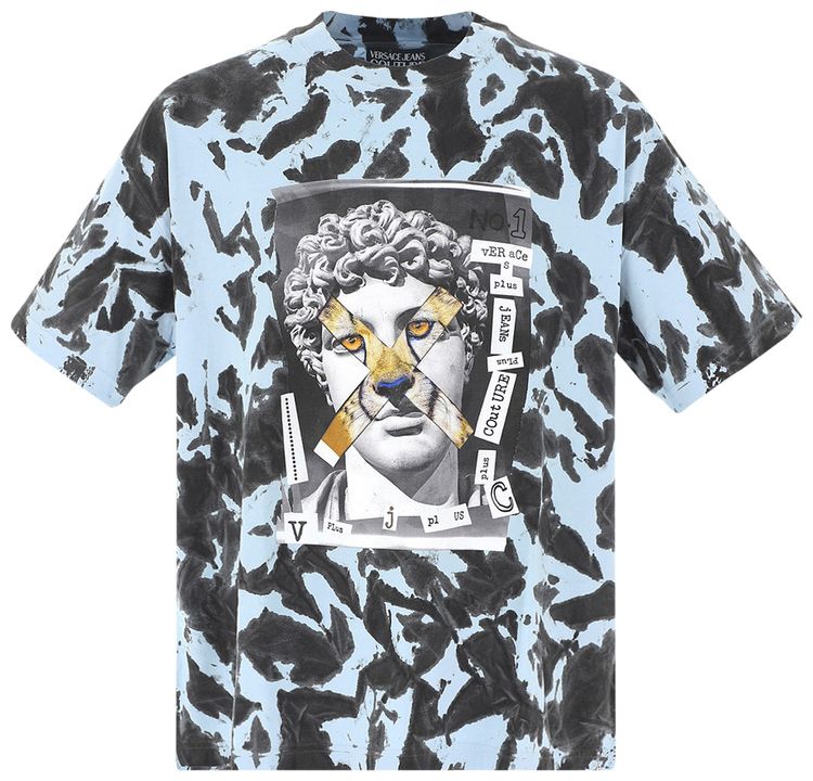 Versace Jeans Couture Hey Reilly Capsule Oversize Fit T Shirt Blue Tie Dye