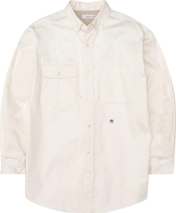 nanamica Big Button Down Chino Wind Shirt Natural