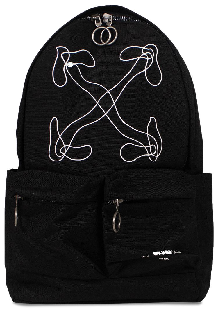 Off White Abstract Arrows Backpack BlackWhite