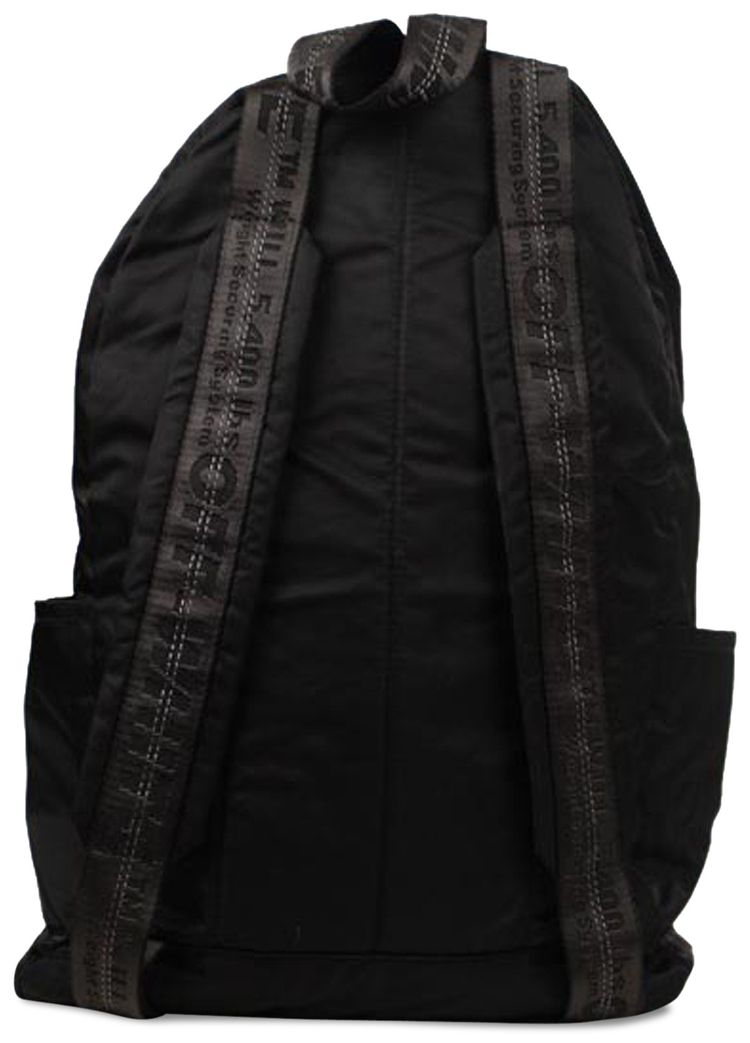 Off White Unfinished Backpack Black  Silver