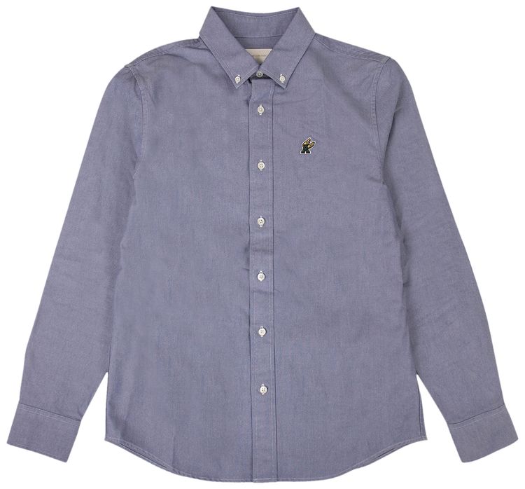 Aime Leon Dore A Wing Patch Oxford Button Down Shirt Slate Blue