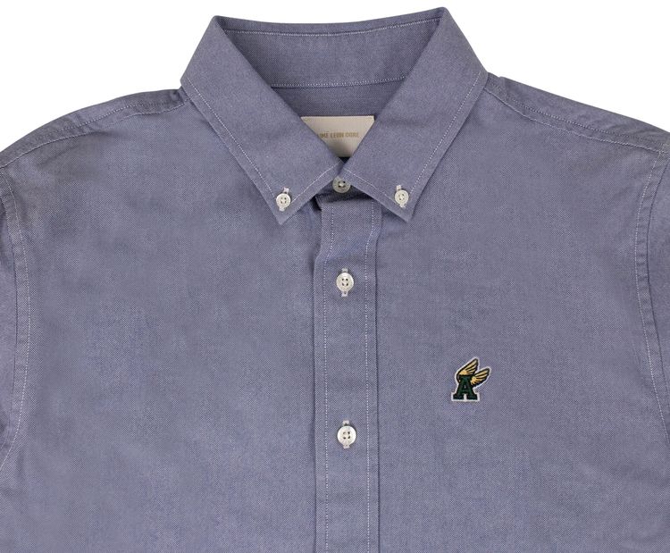 Aime Leon Dore A Wing Patch Oxford Button Down Shirt Slate Blue