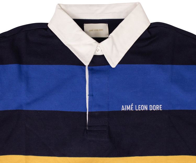 Aime Leon Dore Striped Short Sleeve Polo Rugby Shirt Multi Color