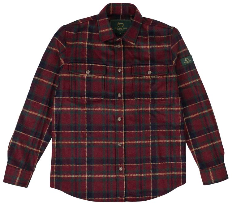 Aime Leon Dore Woolrich Wool Plaid Button Down Shirt Red